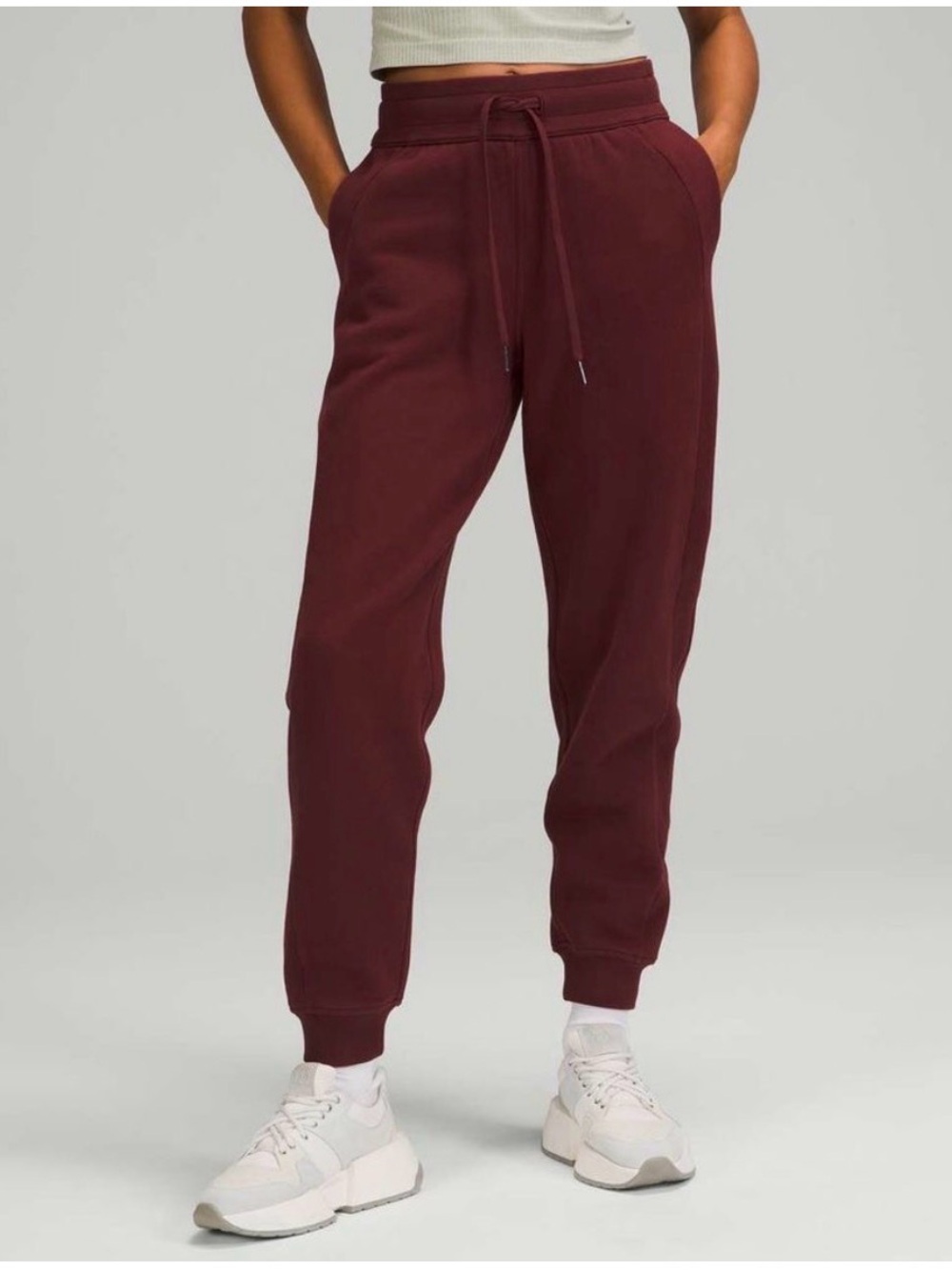 Lululemon Scuba High-Rise Joggers Red Merlot Burgundy Cotton Fleece Sweatpants